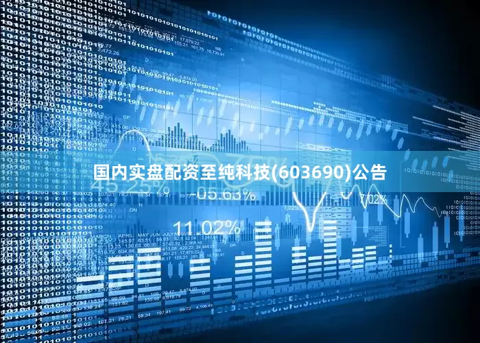 国内实盘配资至纯科技(603690)公告